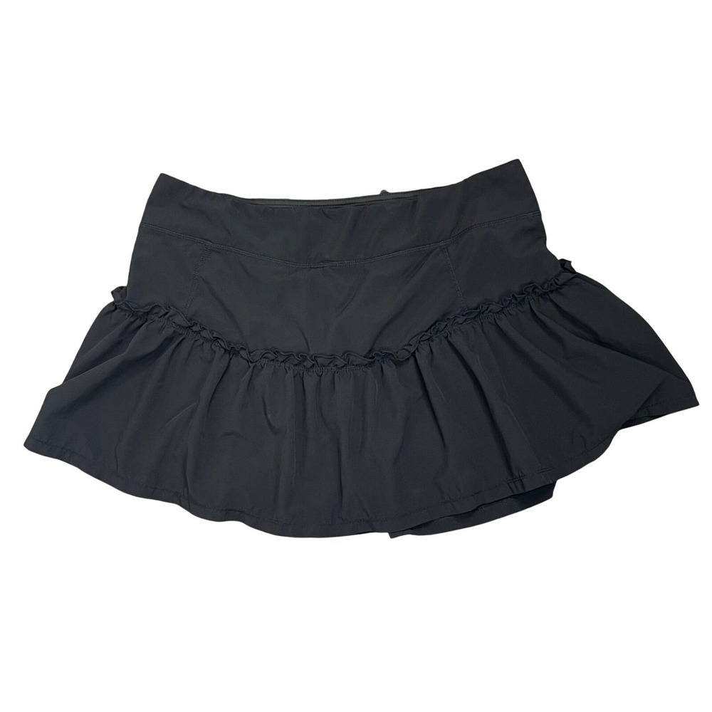 Kyodan Skort Athletic Ruffle Hem Tennis Golf Pickleball Activewear Skirt Black M - Picture 2 of 9